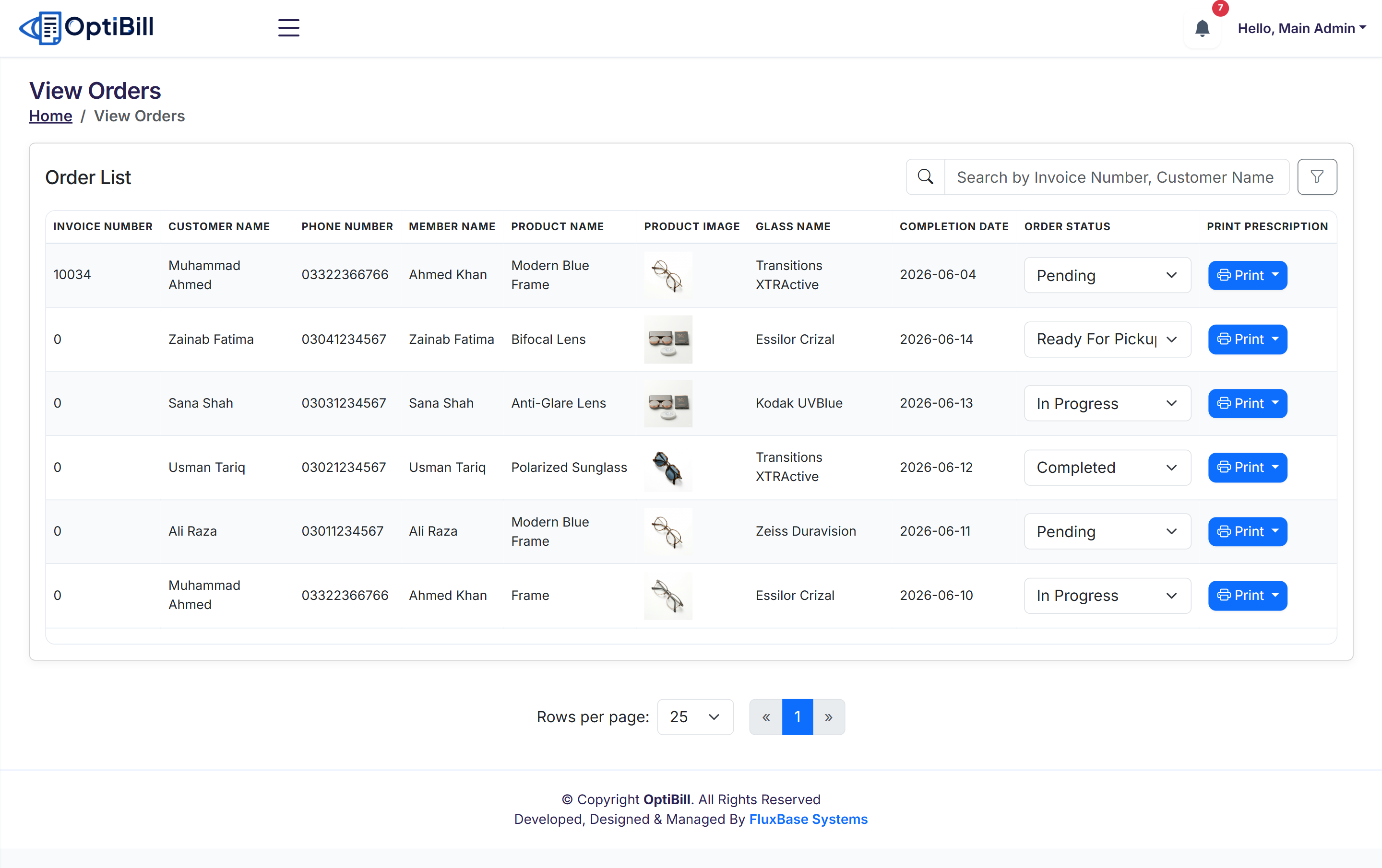 OptiBill Order Management